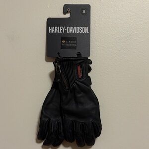 Harley-Davidson Genuine Black Goat Skin Leather Riding Gloves